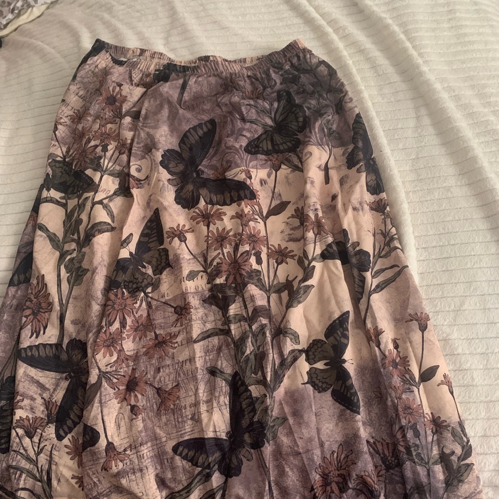 Floral Butterfly Print Skirt